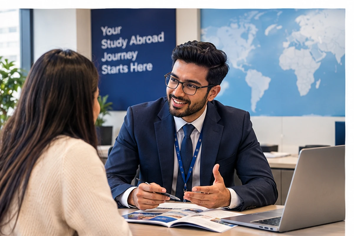 Education consultant meeting with student