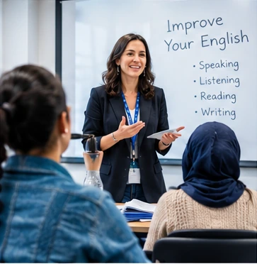 International students improving their English